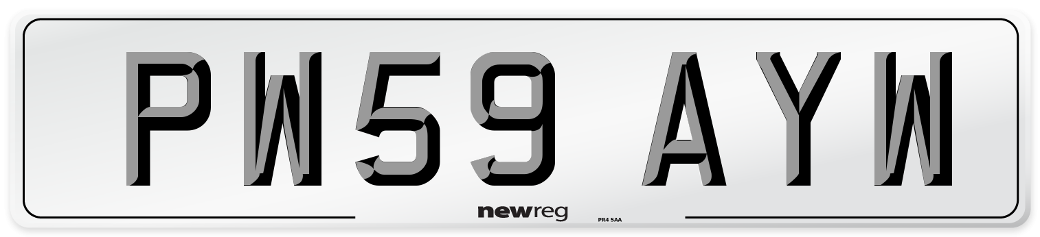 PW59 AYW Number Plate from New Reg